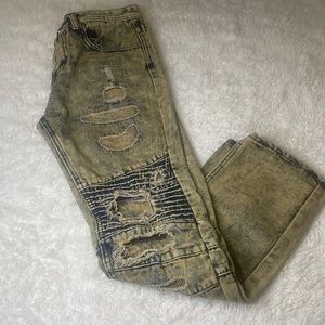 Boys True Rock Yellow/Blue Ripped Jeans